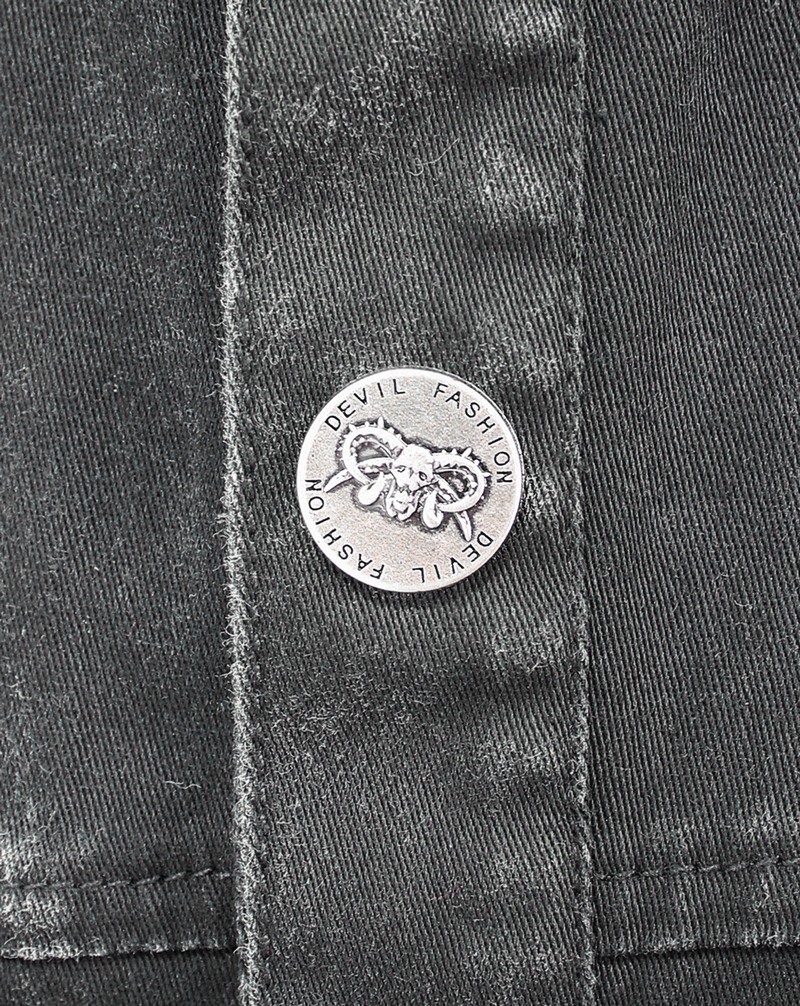 Punk Denim Sleeveless Vest with Pockets / Black Buttons Waistcoat in Alternative Style - HARD'N'HEAVY