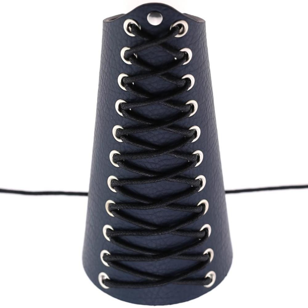 Punk lace up PU leather bracelet with silver rivets, perfect for edgy, unisex fashion styles.