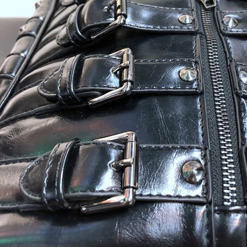 Punk Motorcycle Backpack With 3D Skull Head / Unisex Original Leather Backpack - HARD'N'HEAVY