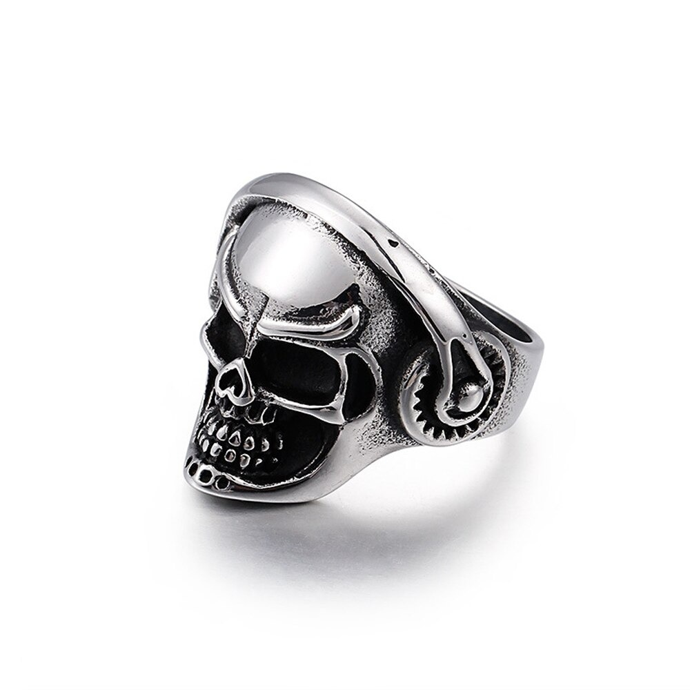 Punk Music Skull Ring / Fashion Stainless Steel Biker Ring / Gothic Accessories - HARD'N'HEAVY