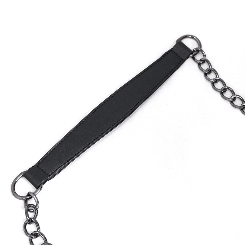 Black chain handle for punk pentagon crossbody bag, stylish and designed for gothic fashion.