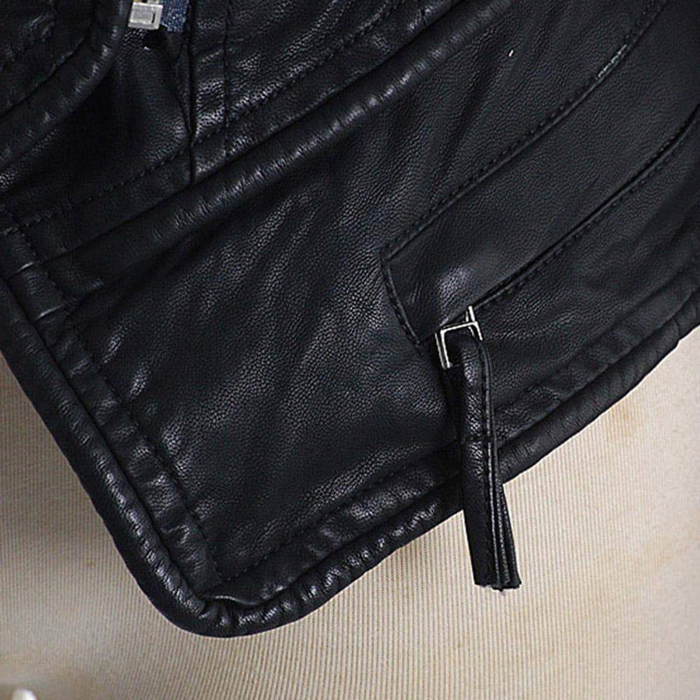 Punk Rivet faux leather PU Jacket / Women's Rock fashion Motorcycle Jacket - HARD'N'HEAVY