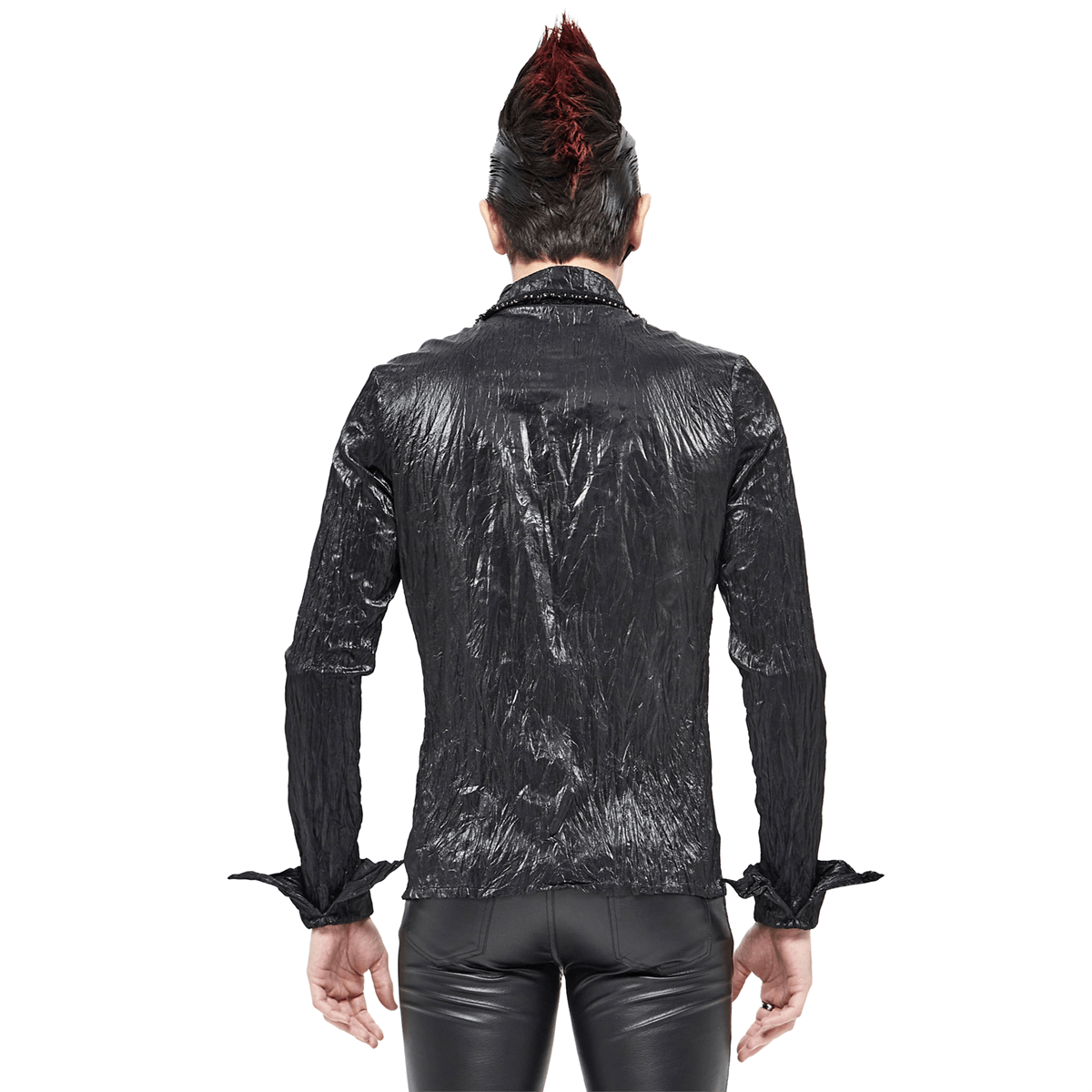 Punk Rock Style Male Black Long-sleeved Shirt / Alternative style Clothing for Men - HARD'N'HEAVY
