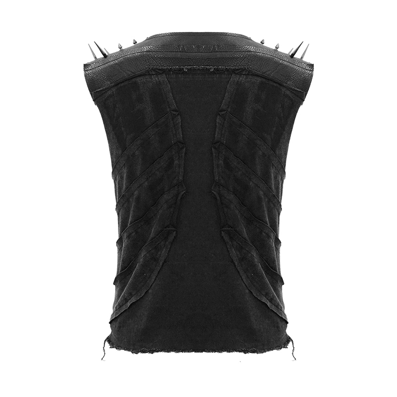 Punk Sleeveless Top with Spikes / Rivets Lacing T-shirt for Men / Alternative Fashion - HARD'N'HEAVY