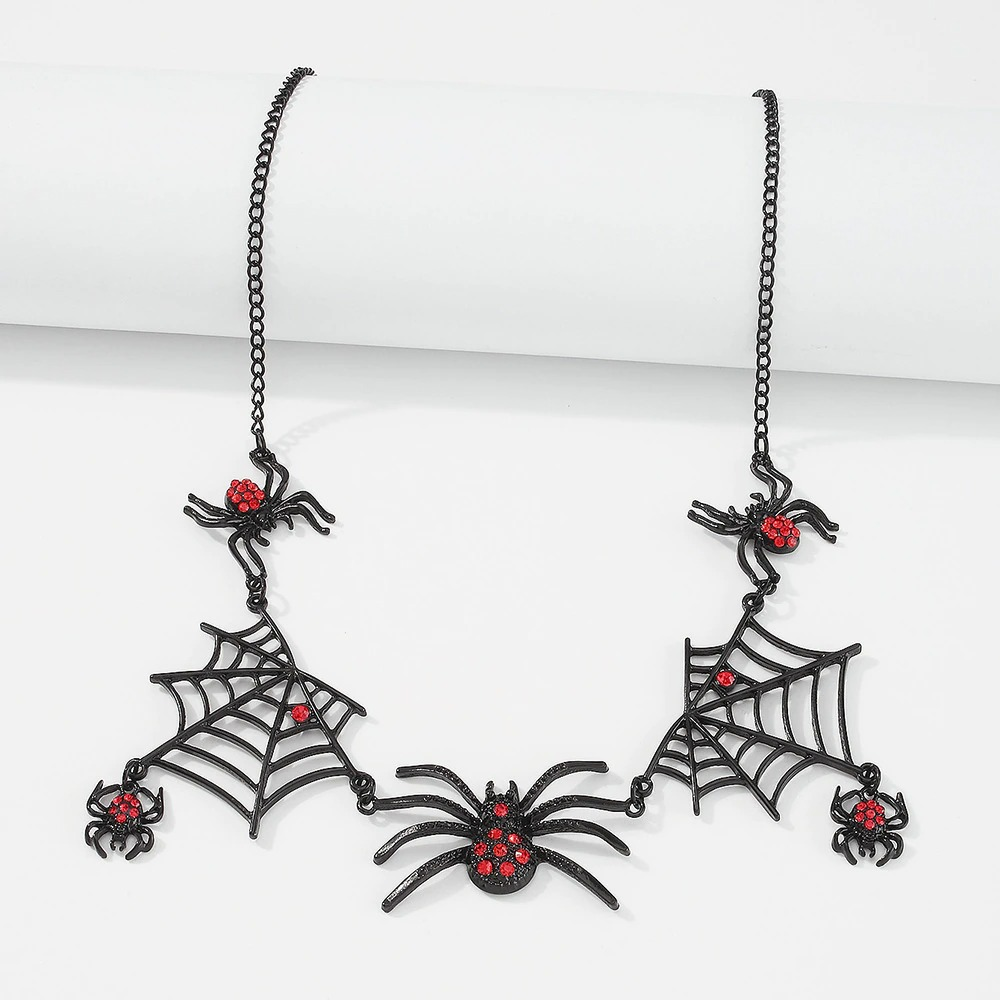Punk Spider Pendant Crystal Necklaces for Women / Female Charm Necklace - HARD'N'HEAVY