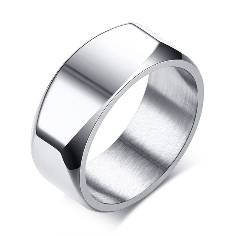 Stylish unisex punk stainless steel ring, perfect as a fashion accessory or wedding band, featuring a sleek polished finish.