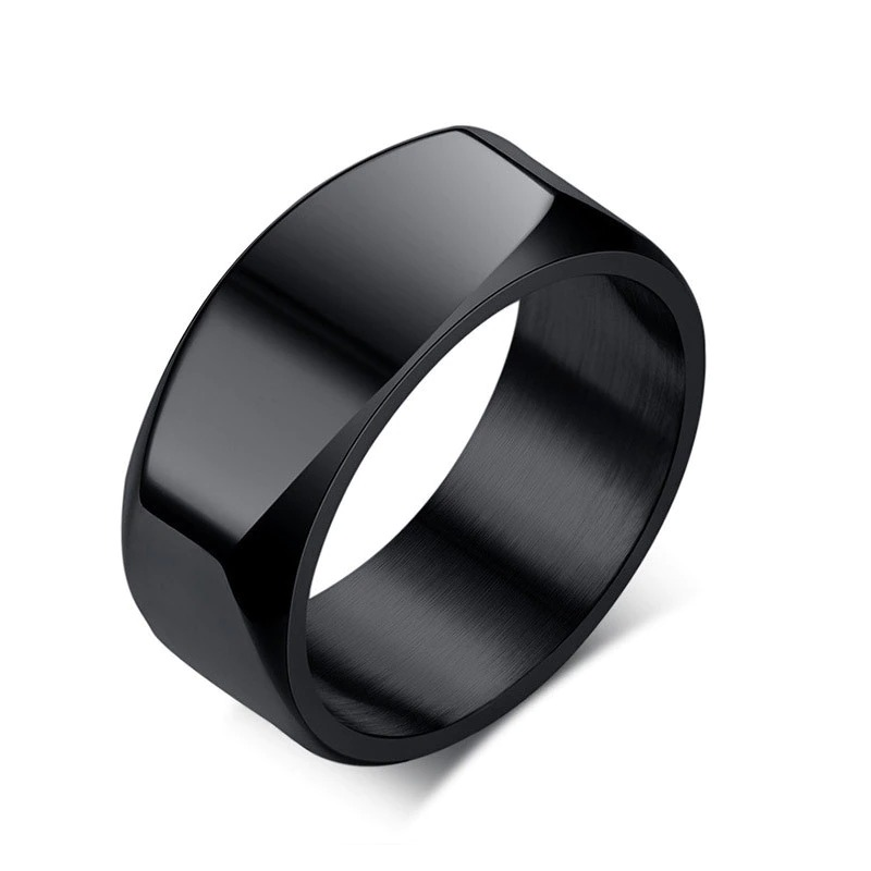 Punk Stainless Steel Ring / Unisex Black Wedding Band / Fashion Metal Ring - HARD'N'HEAVY