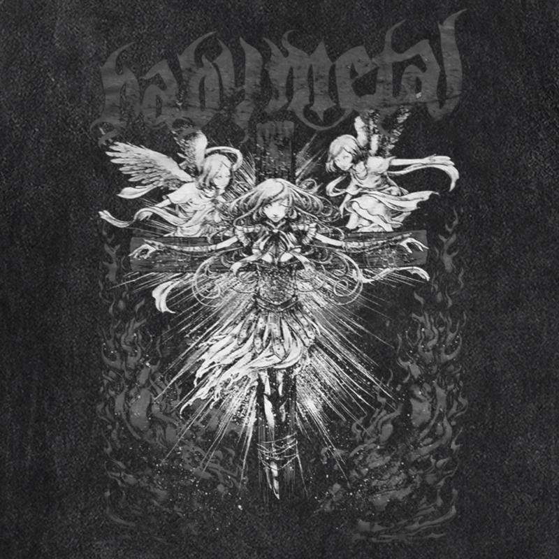 Punk style anime graphic tank top featuring an angelic design with a dark aesthetic.