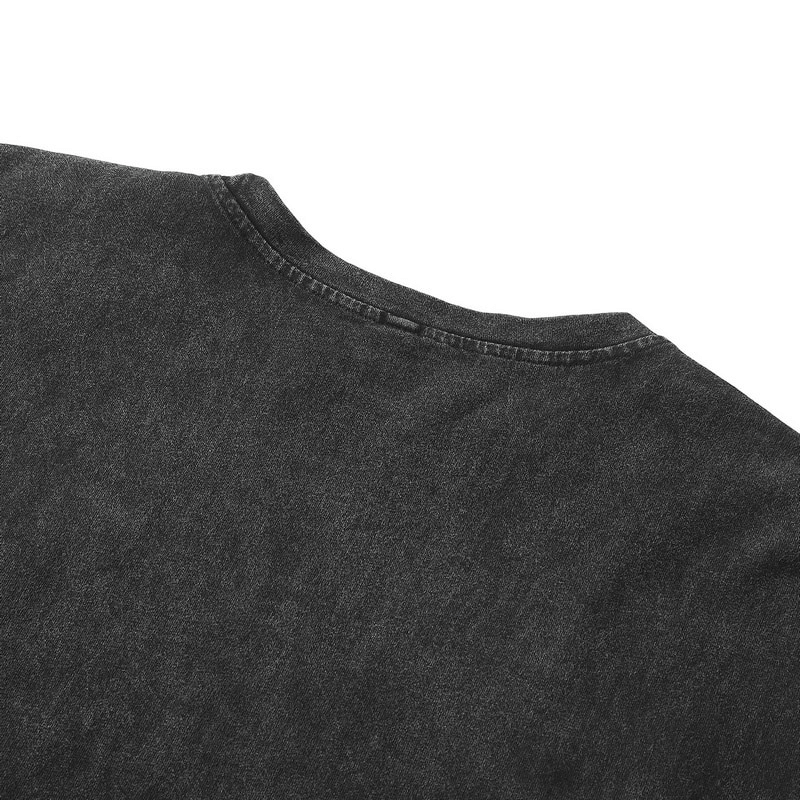 Back view of a casual punk style anime graphic tank top for men, showcasing a modern cut and distressed fabric.