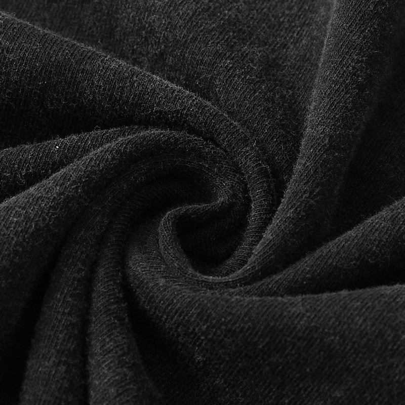 Close-up of soft black fabric texture ideal for punk style anime graphic tank tops.