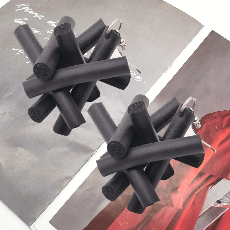 Handmade punk style rubber drop earrings featuring a vintage design, perfect for stylish women.