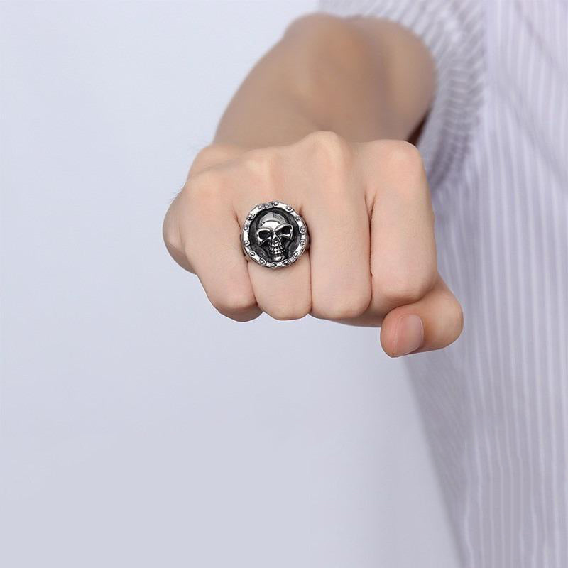 Byker Style Finger Ring / Alternative Fashion Gift / Steel Men's Skull rings - HARD'N'HEAVY