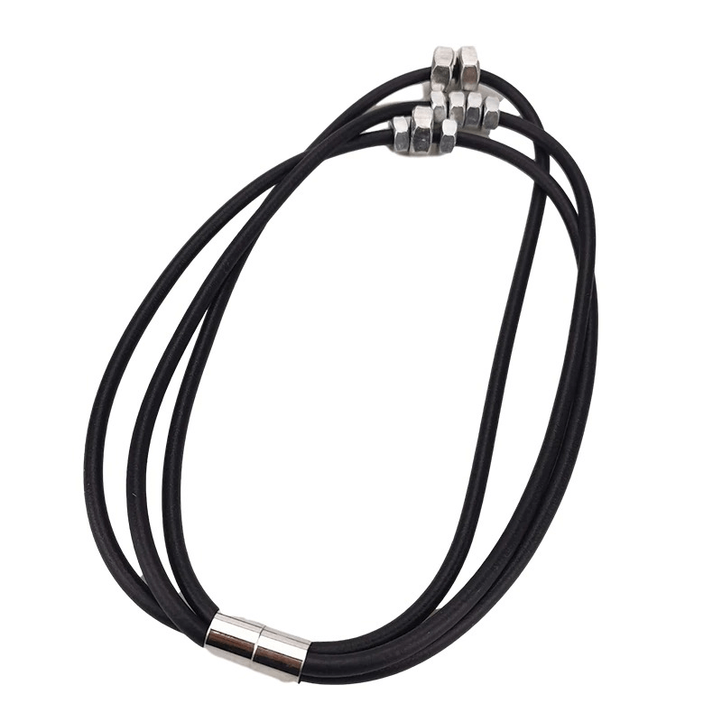 Punk Style Rubber Black Necklaces with Screws / Original Female Accessories