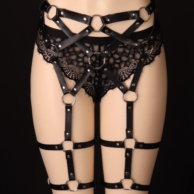 Punk Style Sexy Garter for Women / Body Harness Belts with Circles - HARD'N'HEAVY