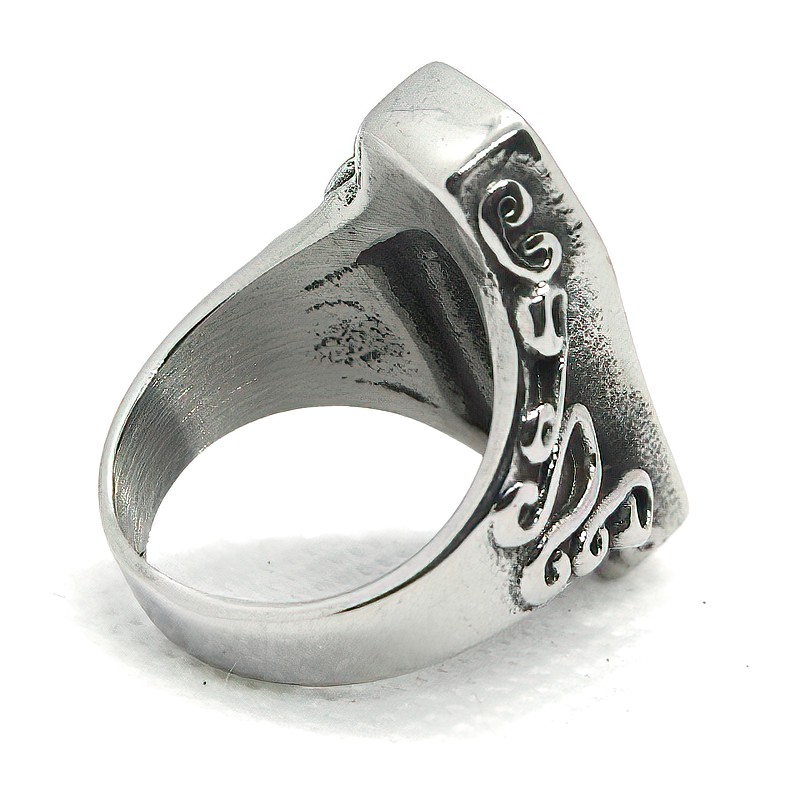 Purple Coffin Mummy Ring - stainless steel unisex jewelry with intricate gothic design, perfect for alternative fashion lovers.