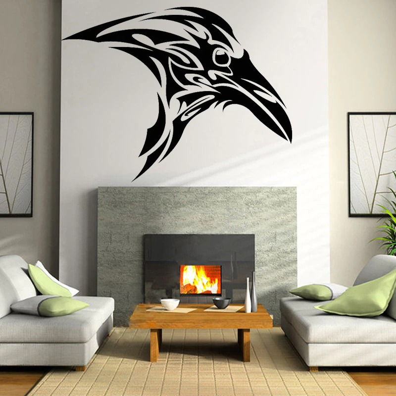 Raven Wall Sticker / Bird Vinyl Decal / Removable Mural for Home Decor - HARD'N'HEAVY