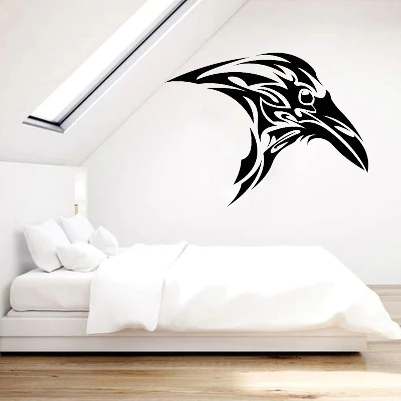 Raven Wall Sticker / Bird Vinyl Decal / Removable Mural for Home Decor - HARD'N'HEAVY
