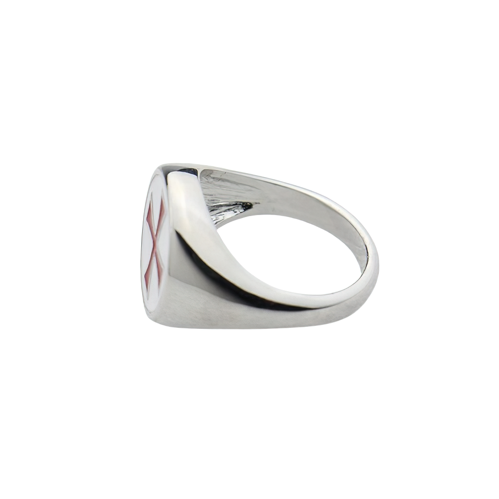 Red Cross Knight Shield Stainless Steel Ring / Alternative Fashion Jewelry - HARD'N'HEAVY