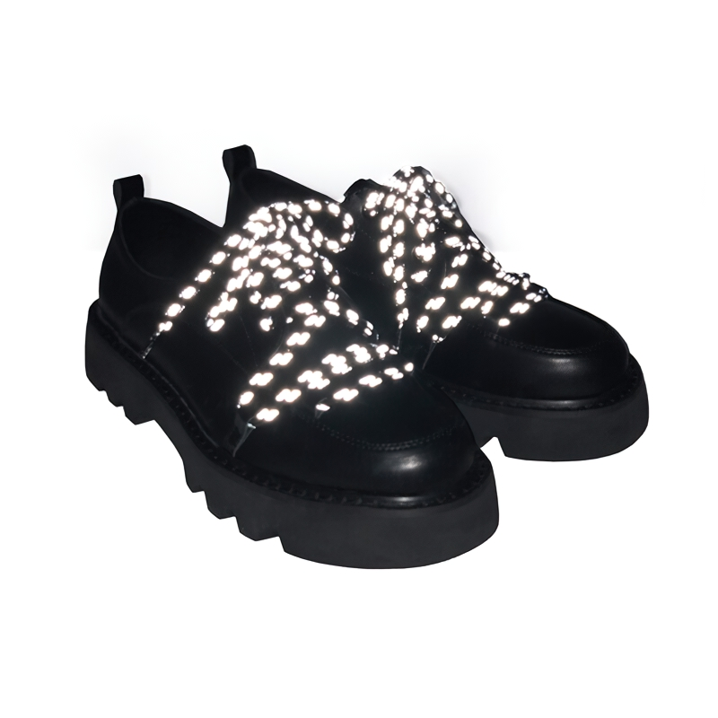 Reflective Shoes For Men Of Thick Heel Flatforms / Stylish Casual Footwear - HARD'N'HEAVY