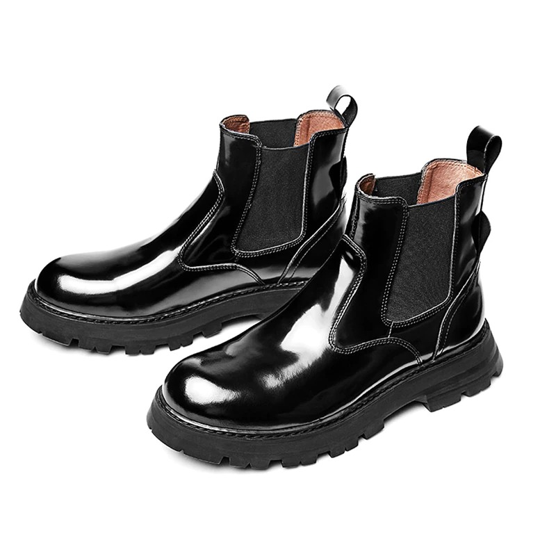 Retro Men's Slip On Genuine Leather Boots / Male Stylish Design Shoes / Aesthetic Shoes - HARD'N'HEAVY