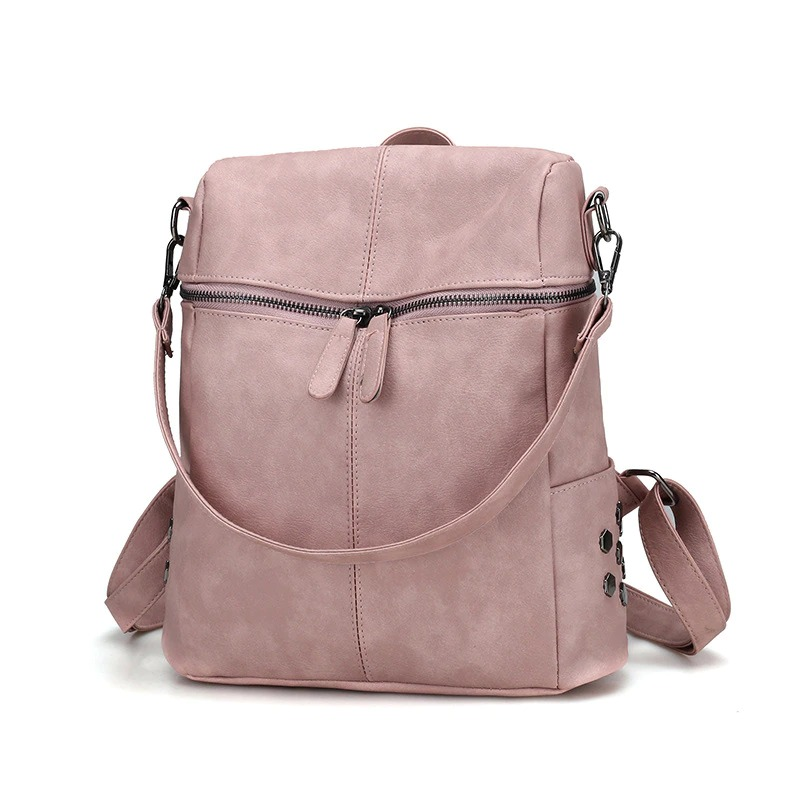 Retro Style Rivet Backpack / Women PU Leather Backpacks / Fashion Travel Shoulder Bag - HARD'N'HEAVY