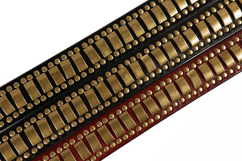Rock Belts Geometry Pattern for Men and Women / Riveted Decorative Belts - HARD'N'HEAVY