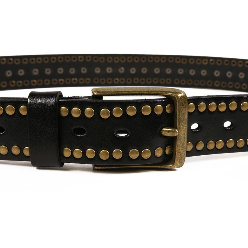 Rock Belts Geometry Pattern for Men and Women / Riveted Belts