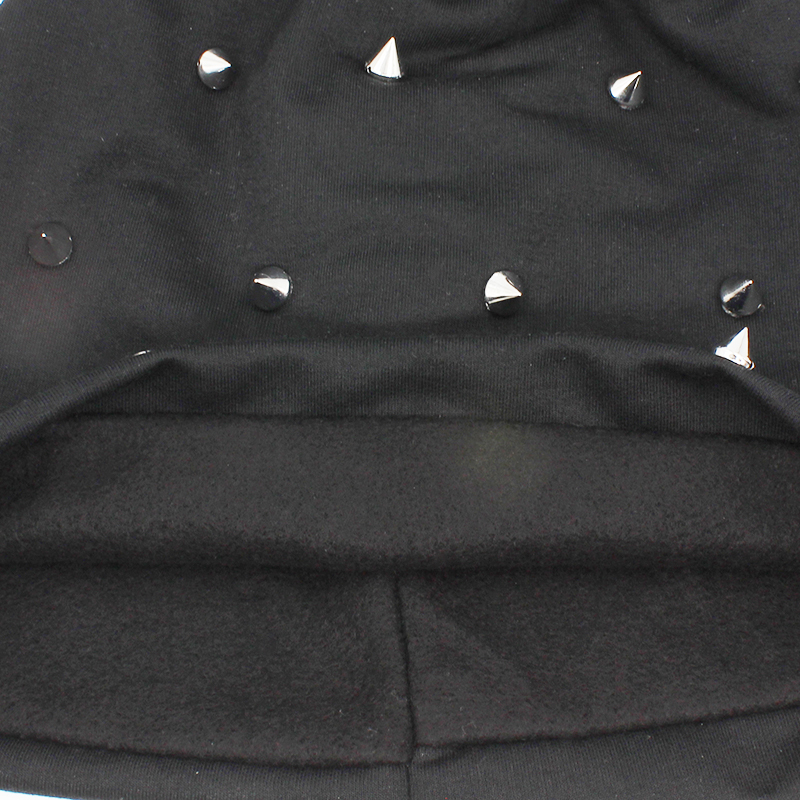 Black spiked hat featuring metallic studs, perfect for unisex rock and alternative fashion lovers.