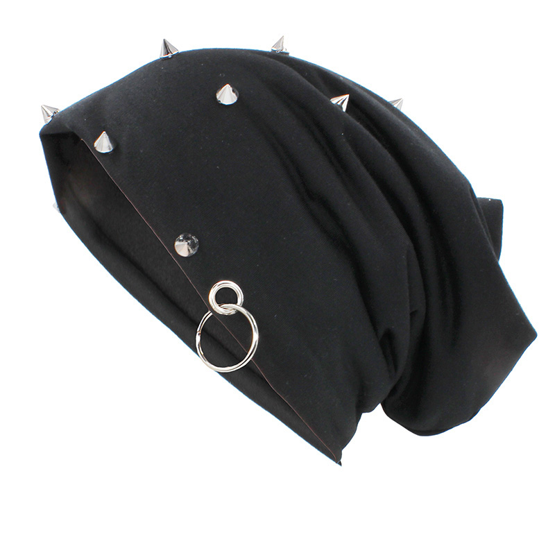 Stylish black spiked hat with metal accents, perfect for rock and metal alternative fashion enthusiasts.