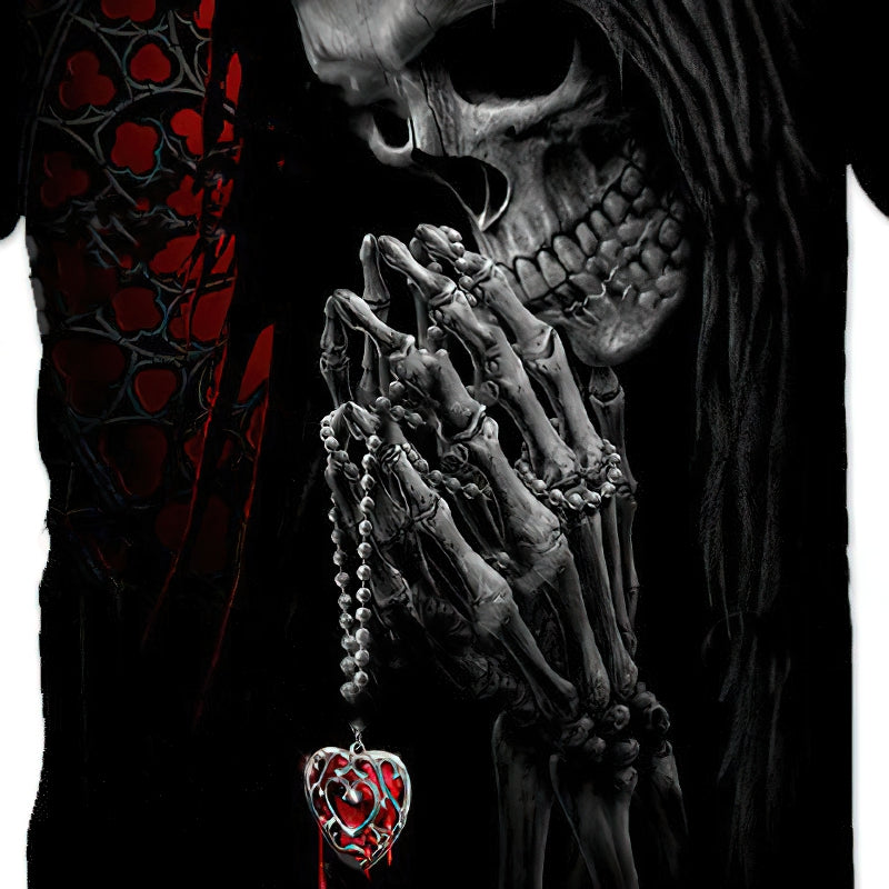Rock Style Angel And Demon 3D Printed T-Shirt / Mens Death Design T-shirt - HARD'N'HEAVY
