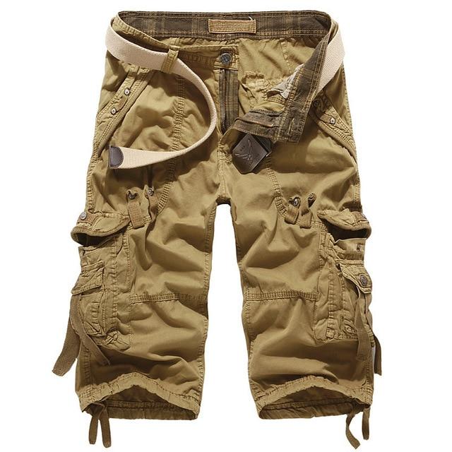 Rock Style Camouflage Loose Cargo Shorts / Men capri shorts - HARD'N'HEAVY