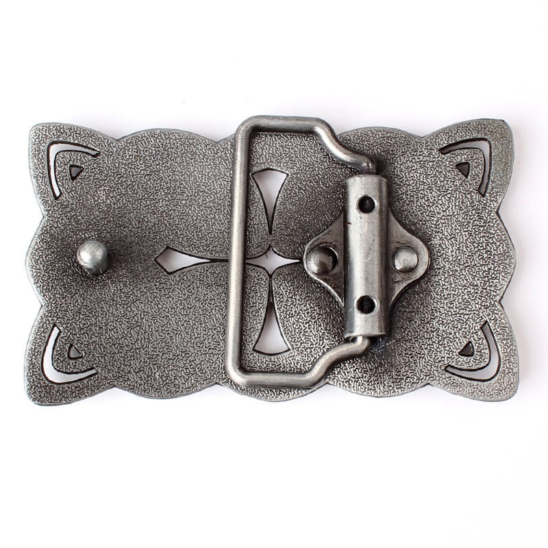 Rock style Celtic cross belt buckle in zinc alloy, ideal for 4cm belts, perfect for alternative fashion accessories.