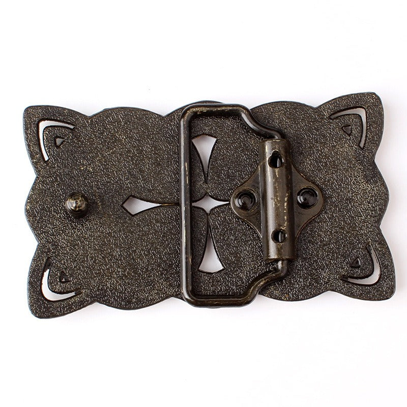 Rock Style Celtic Cross Buckle in zinc alloy, ideal for 4cm width belts, perfect alternative fashion accessory.