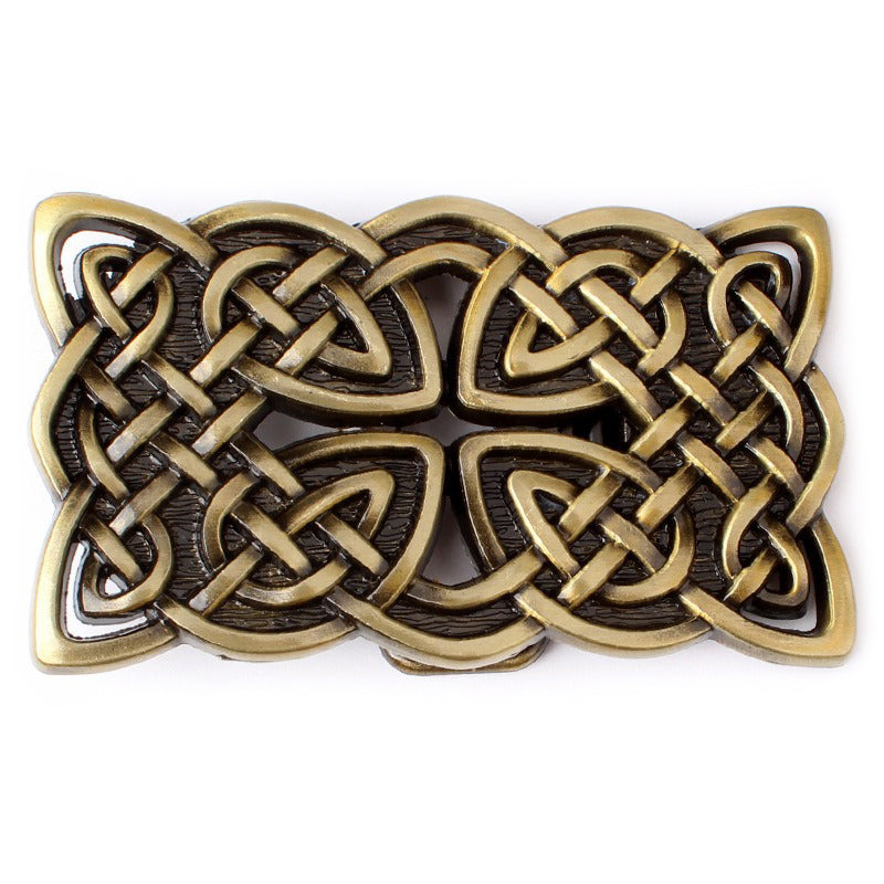 Rock style Celtic cross buckle in antique bronze, perfect for 4cm belts and alternative fashion accessories.