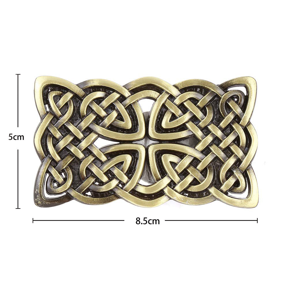 Rock Style Celtic Cross Buckle - Detailed view of intricate Celtic design, measuring 8.5cm x 5cm, perfect for alternative fashion.