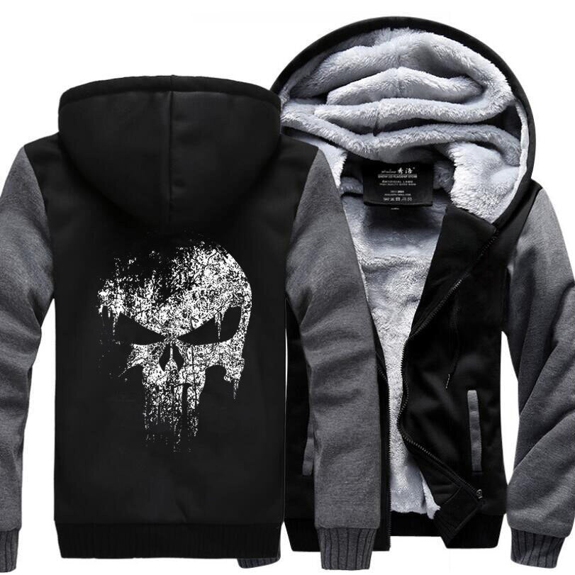 Rock Style Hoodie with Skull Print for Men / Alternative style outfits - HARD'N'HEAVY
