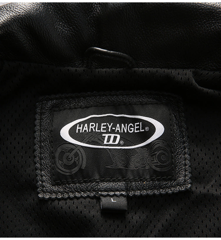 Rock Style Men Cowhide Vest / Top Quality Biker Vest / Genuine Leather Rave Outfits - HARD'N'HEAVY