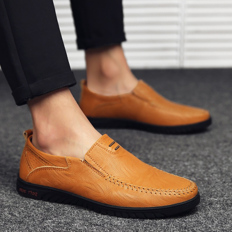 Rock Style Men Loafers / Genuine Leather Comfortable Shoes / Alternative Style Footwear - HARD'N'HEAVY