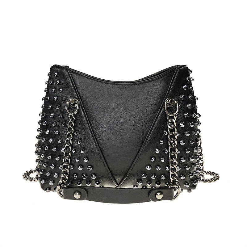 Rock Style Rivet Shoulder Crossbody Bag / Small Bags For Women / PU Leather Women Messenger Bags - HARD'N'HEAVY