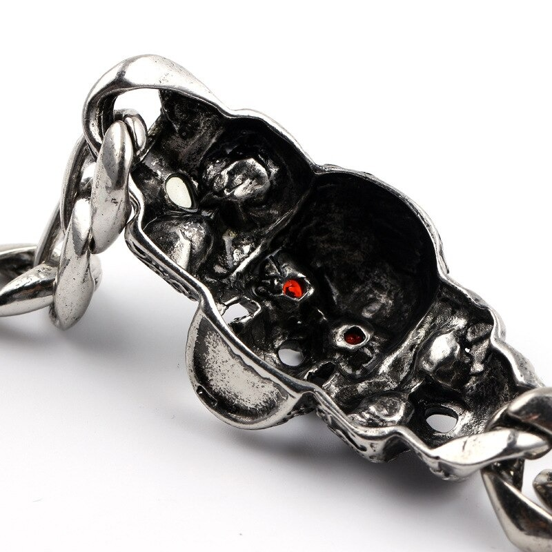 Rock Style Skull Men's Bracelet / Fashion Stainless Steel Bracelet / Male Motorcycle Jewerly - HARD'N'HEAVY