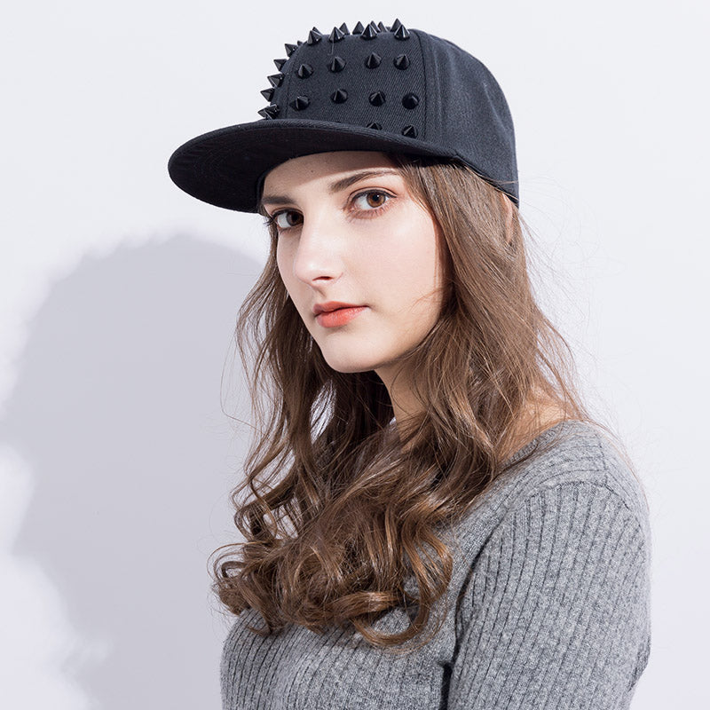 Rock Style Snapback with Spikes / Studded Spiky Punk Hat / Rivets Baseball Cap - HARD'N'HEAVY