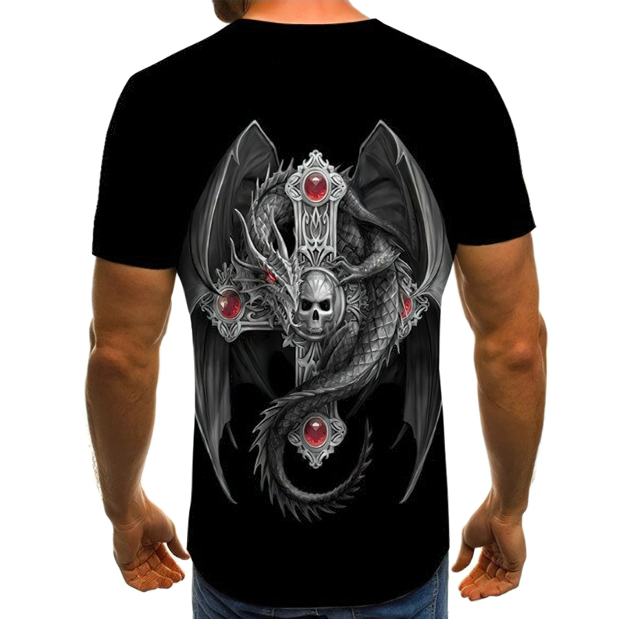 Rock Style T-shirts with Skull & Dragon / Alternative Fashion Clothes - HARD'N'HEAVY