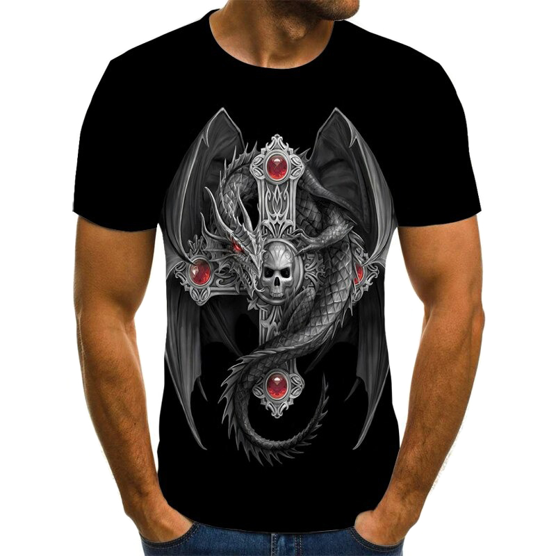 Rock Style T-shirts with Skull & Dragon / Alternative Fashion Clothes - HARD'N'HEAVY