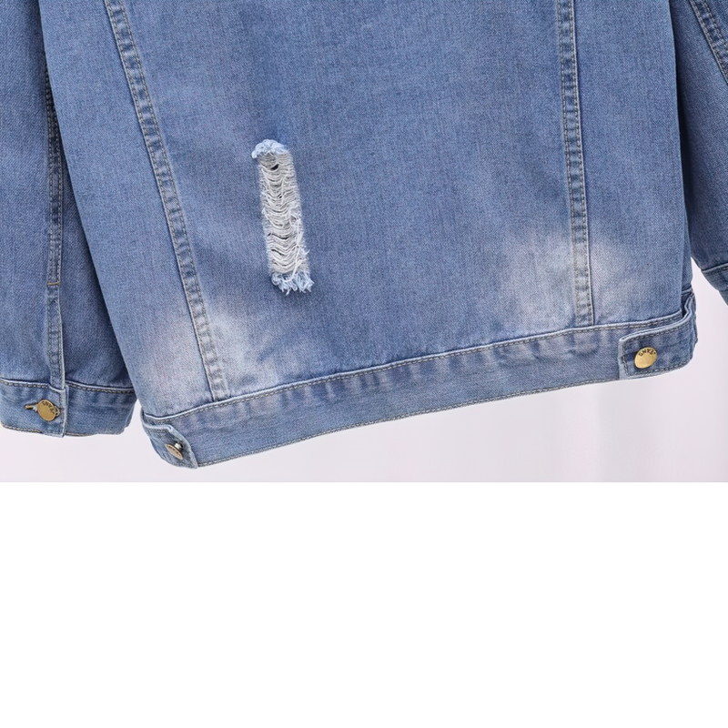 Rock Style Women Denim Jeans Jacket / Loose Long Sleeve Jackets with Dragonfly Patches - HARD'N'HEAVY