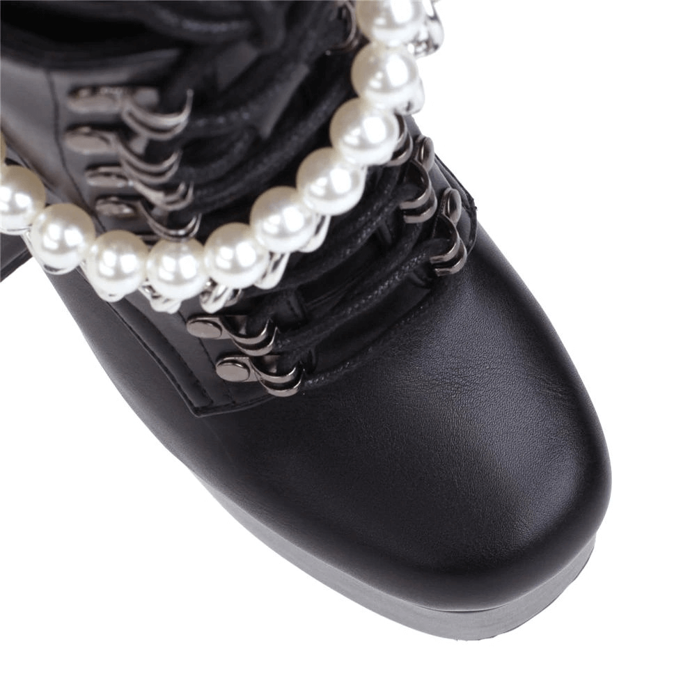 Rock Women Platform Shoes / Ladies Block High Heels Ankle Boots - HARD'N'HEAVY