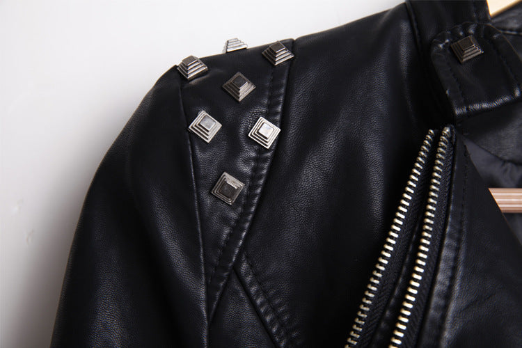 Rocker Chic Clothing / Studded Leather Jacket for Women / Black Motorcycle Rock Style - HARD'N'HEAVY