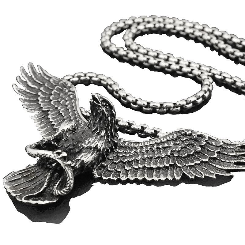 Rocker Stainless Steel Huge Eagle Pendant in Rock Style / Biker Freedom Spirit Accessories - HARD'N'HEAVY