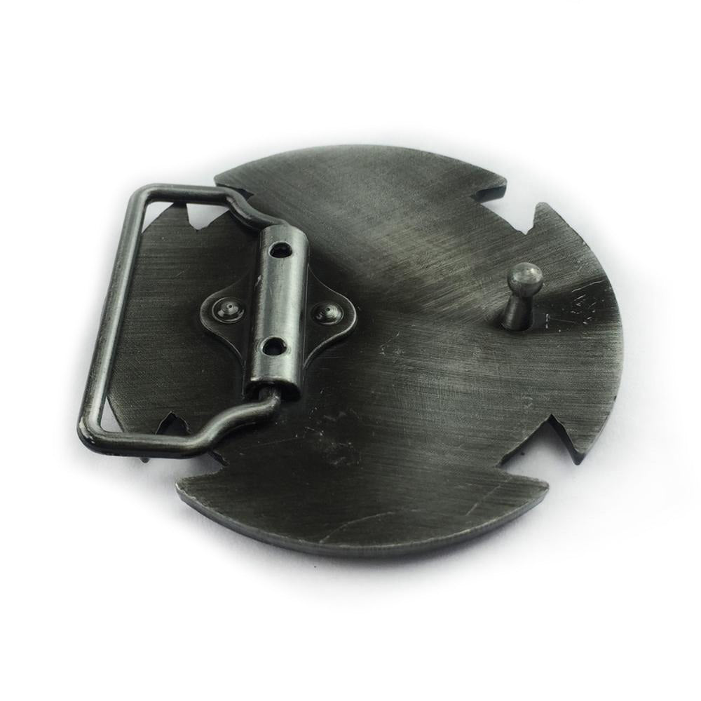 Round Celtic cross knot belt buckle made of zinc alloy, great for alternative fashion and cosplay events.