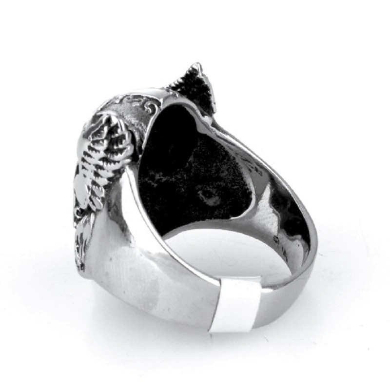 Scandinavian stainless steel ring featuring Odin's head, perfect for men and women who love Viking style.