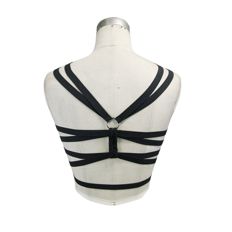 Sexy Black Chest Harness With Lace for Women / Elegant Vintage Body Harness in Gothic Style